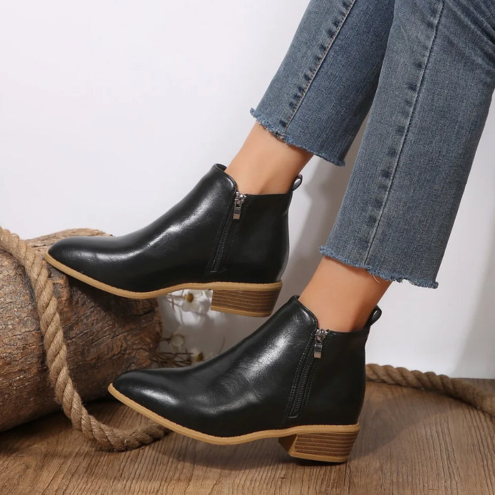 Eliza | Dames casual comfortabele enkellaarsjes met rits