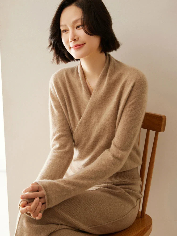 Elsa | Dames Elegante Wikkel- en Overslag Chic Trui