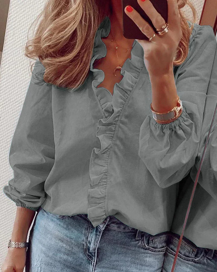Sophie | Dames Elegante Wikkelblouse Met Ruches