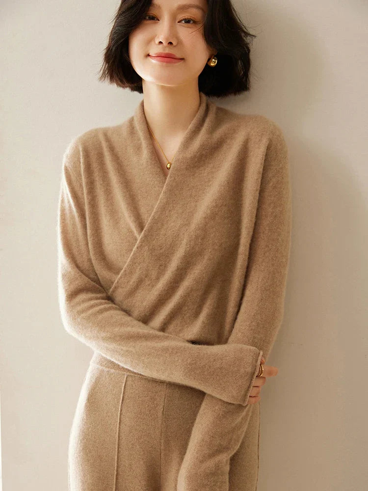 Elsa | Dames Elegante Wikkel- en Overslag Chic Trui
