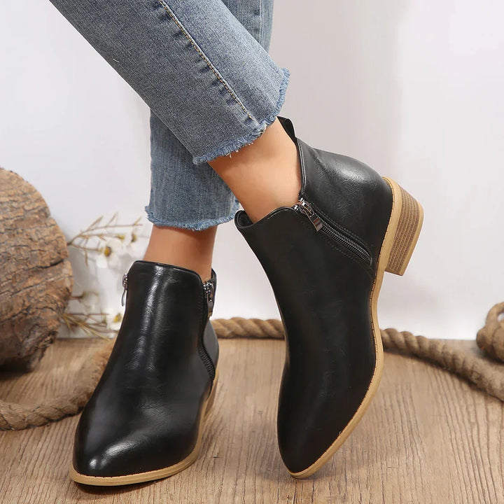 Eliza | Dames casual comfortabele enkellaarsjes met rits