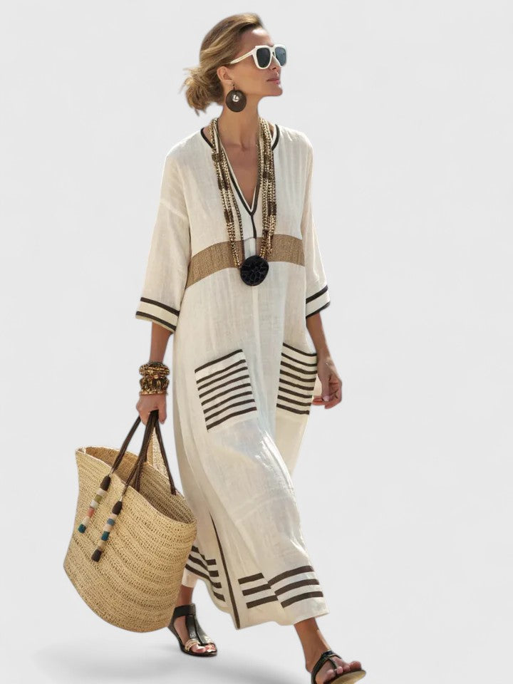 Dakota | Dames Losse Maxi Jurk met V-hals