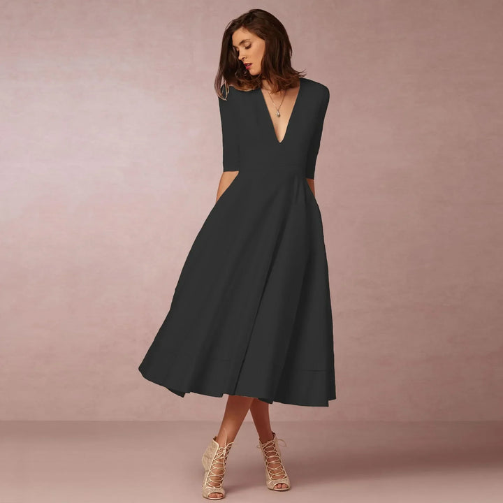 Abigail | Dames Elegante Soepel Vallende Midi Jurk
