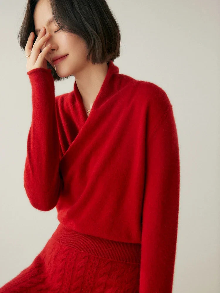 Elsa | Dames Elegante Wikkel- en Overslag Chic Trui