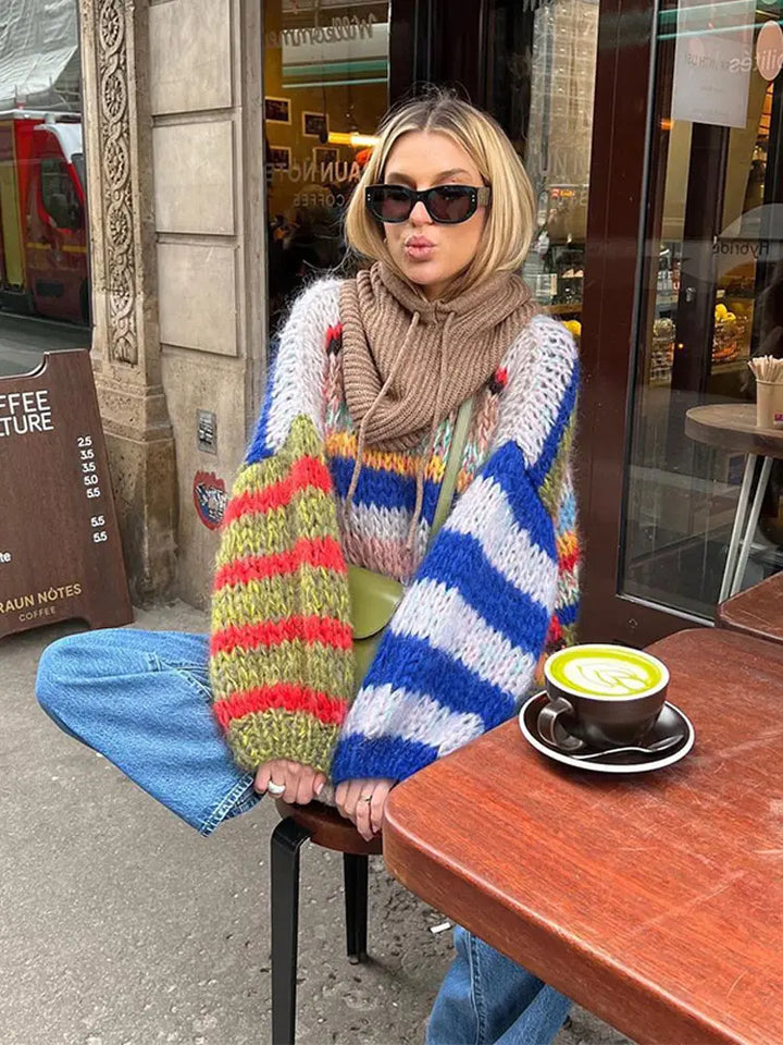 Stella | Dames Winter Multicolor Gebreide Trui