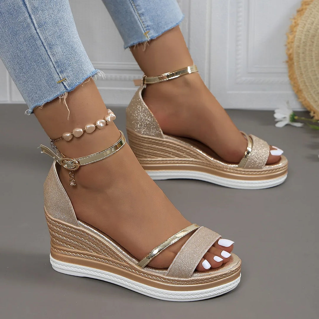 Dorothy | Dames Sandalen Met Plateau Sleehak En Bandjes