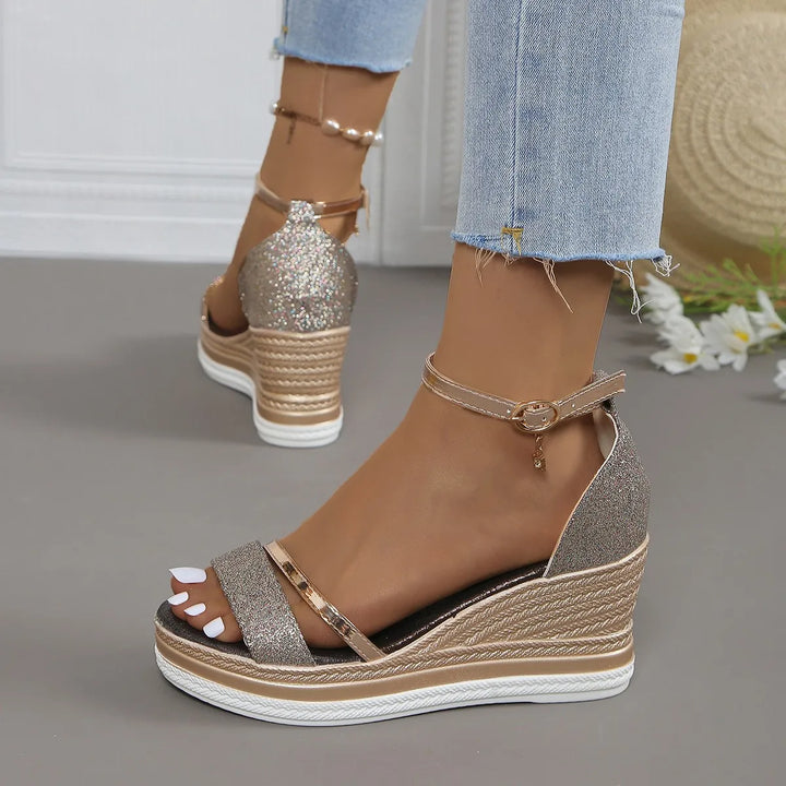 Dorothy | Dames Sandalen Met Plateau Sleehak En Bandjes