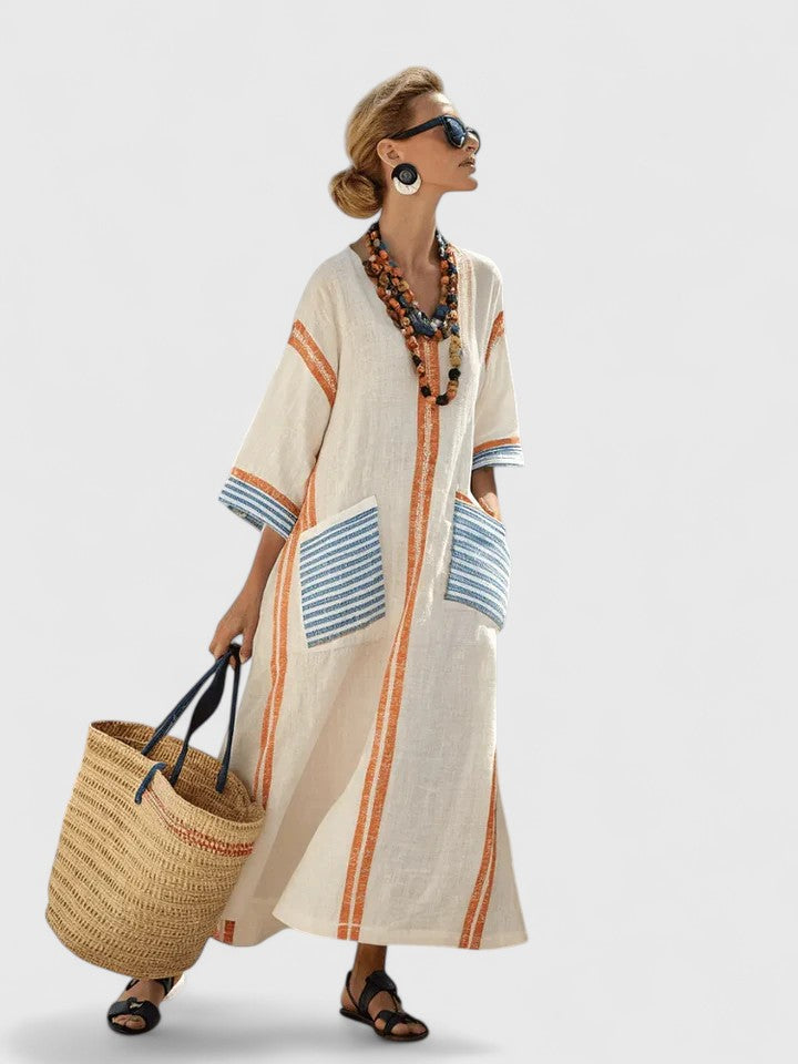Dakota | Dames Losse Maxi Jurk met V-hals