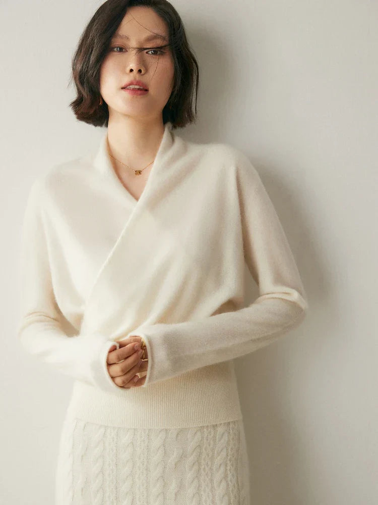 Elsa | Dames Elegante Wikkel- en Overslag Chic Trui