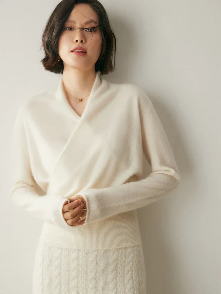 Elsa | Dames Elegante Wikkel- en Overslag Chic Trui