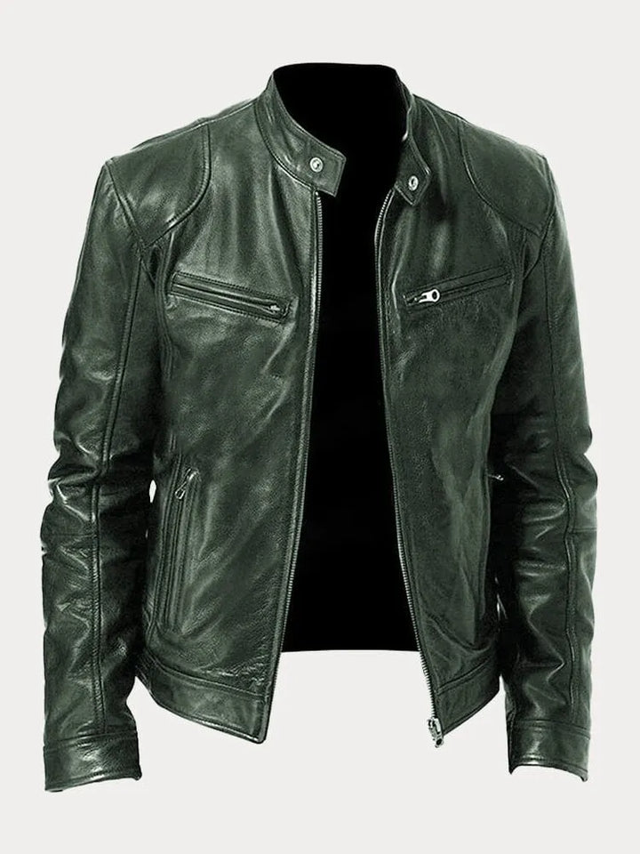 Naomi | Mannen Biker Stijl Slim Fit Lederen Jas