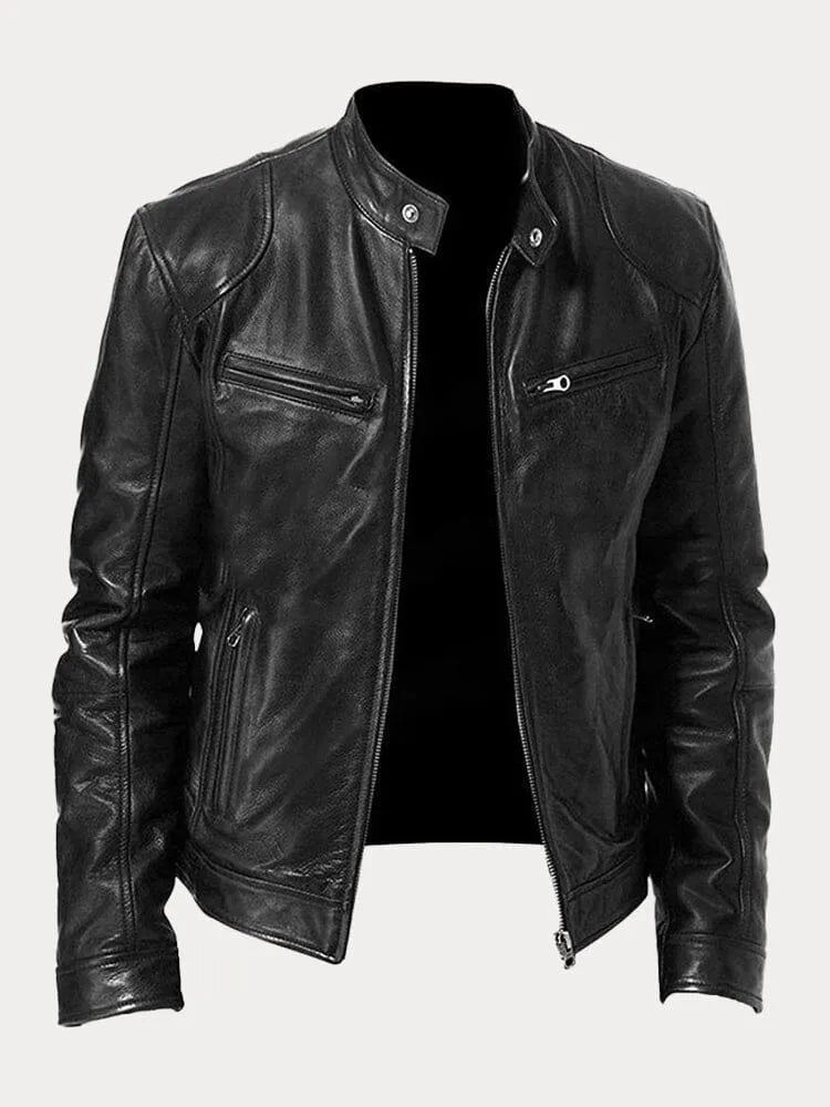 Naomi | Mannen Biker Stijl Slim Fit Lederen Jas
