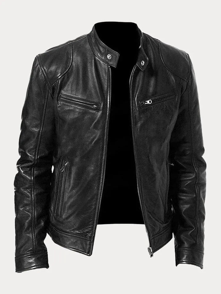 Naomi | Mannen Biker Stijl Slim Fit Lederen Jas
