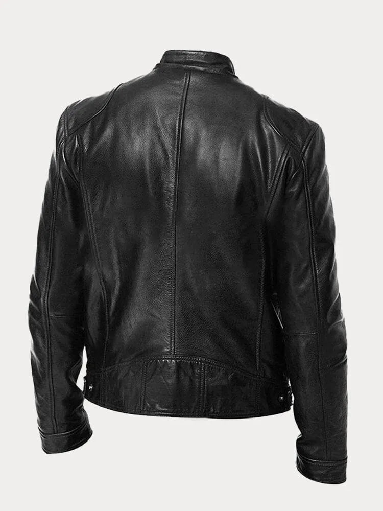 Naomi | Mannen Biker Stijl Slim Fit Lederen Jas