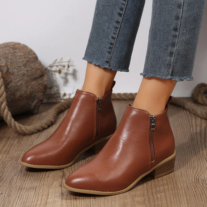 Eliza | Dames casual comfortabele enkellaarsjes met rits
