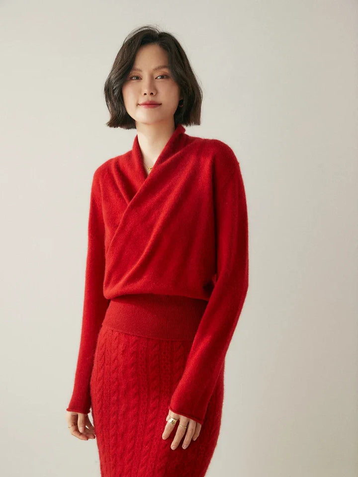 Elsa | Dames Elegante Wikkel- en Overslag Chic Trui