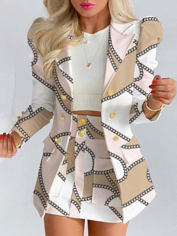 Abigail | Dames Blazer en Rok Set met Bloemenprint