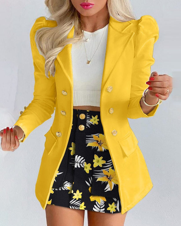 Abigail | Dames Blazer en Rok Set met Bloemenprint