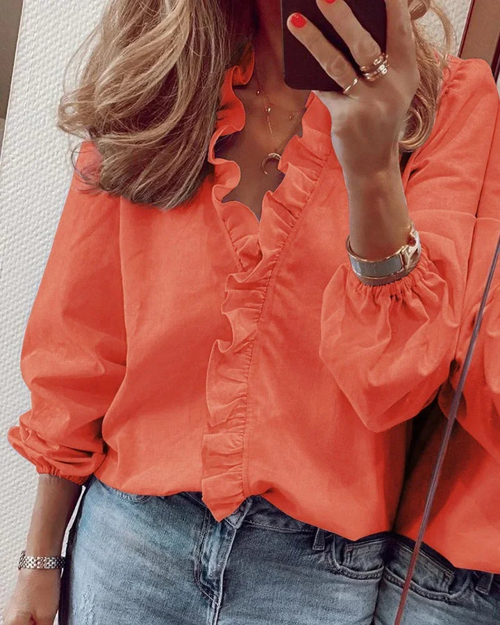 Sophie | Dames Elegante Wikkelblouse Met Ruches