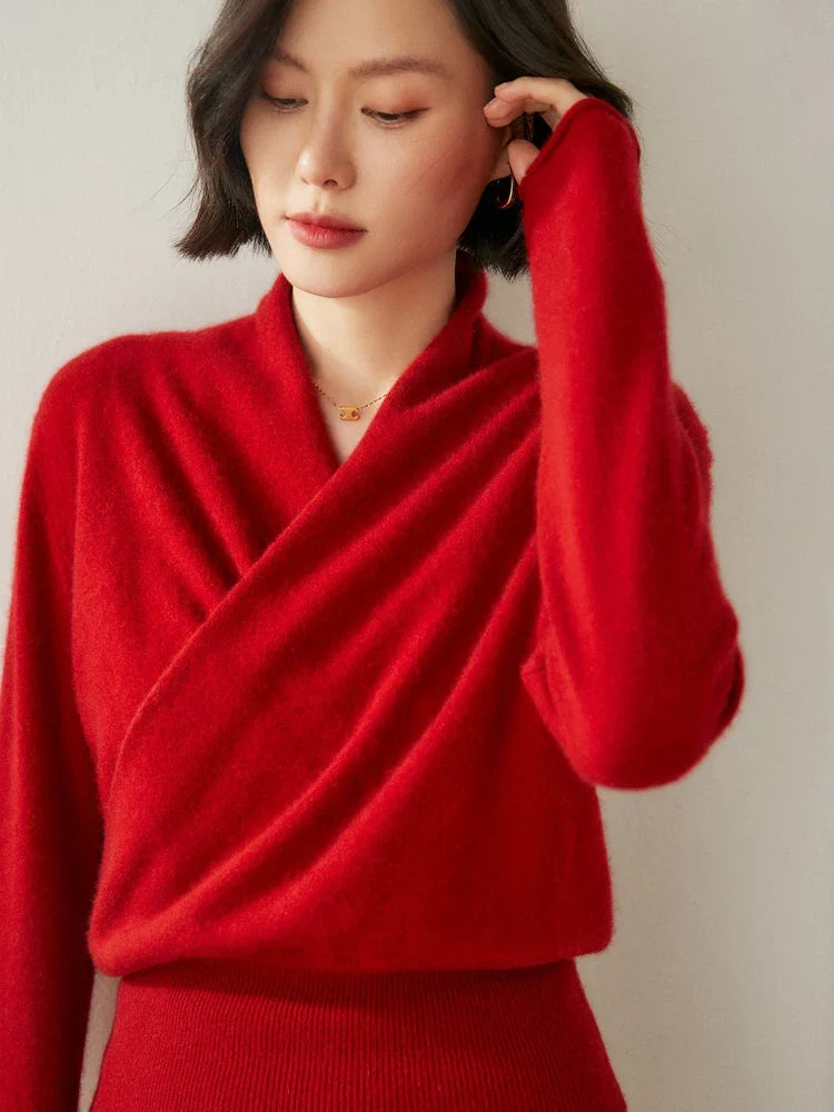 Elsa | Dames Elegante Wikkel- en Overslag Chic Trui