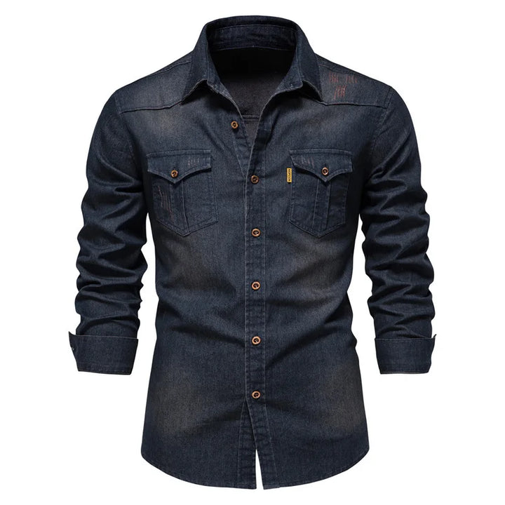 Oscar | Heren Denim Overhemd met Knopen