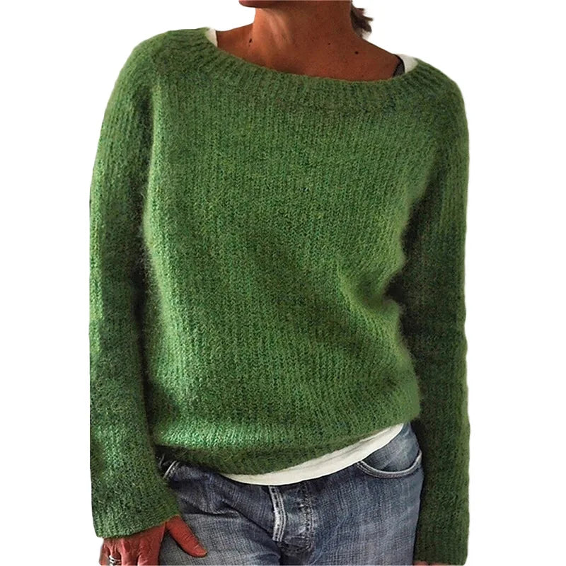 Jocelyn | Dames Trui met Wijde Hals en Zachte Knit