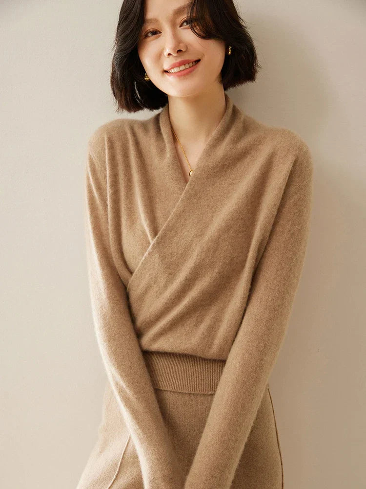 Elsa | Dames Elegante Wikkel- en Overslag Chic Trui