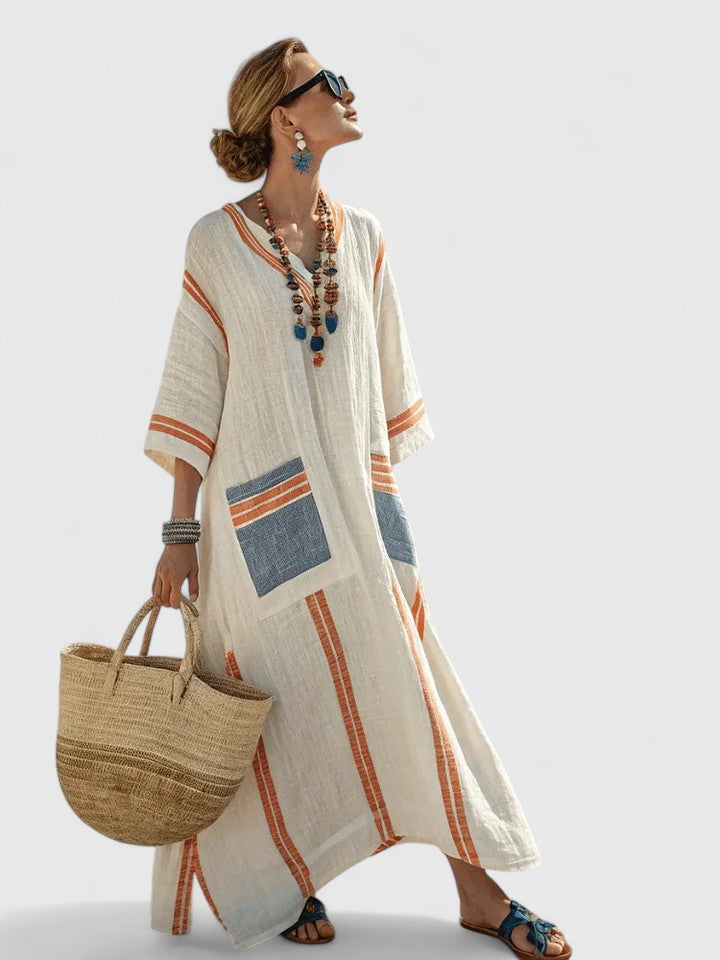 Dakota | Dames Losse Maxi Jurk met V-hals