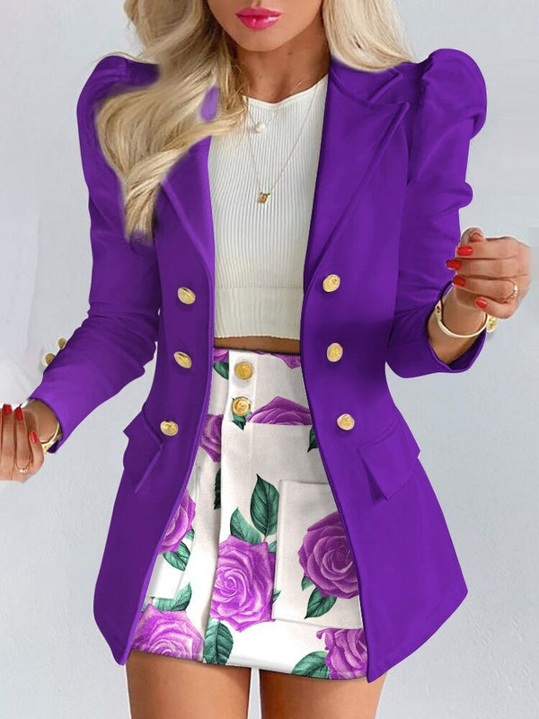 Abigail | Dames Blazer en Rok Set met Bloemenprint