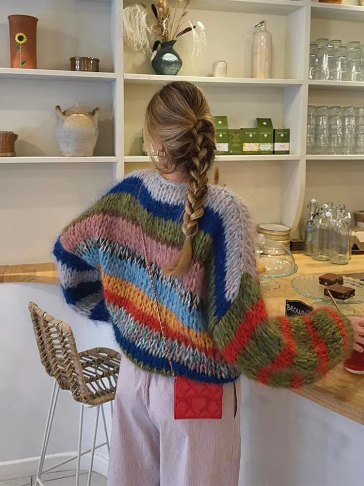Stella | Dames Winter Multicolor Gebreide Trui