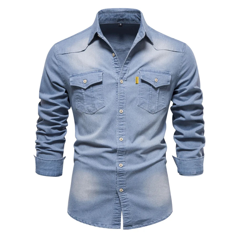 Oscar | Heren Denim Overhemd met Knopen