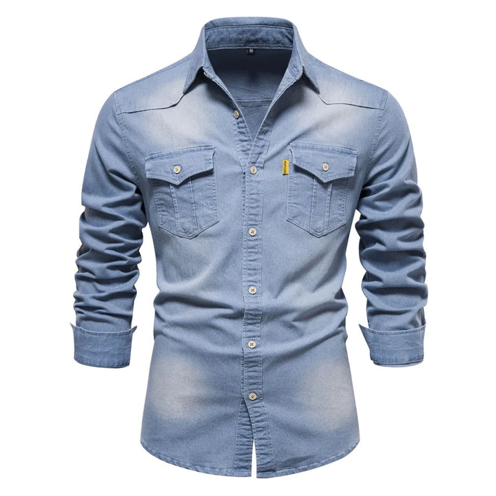 Oscar | Heren Denim Overhemd met Knopen