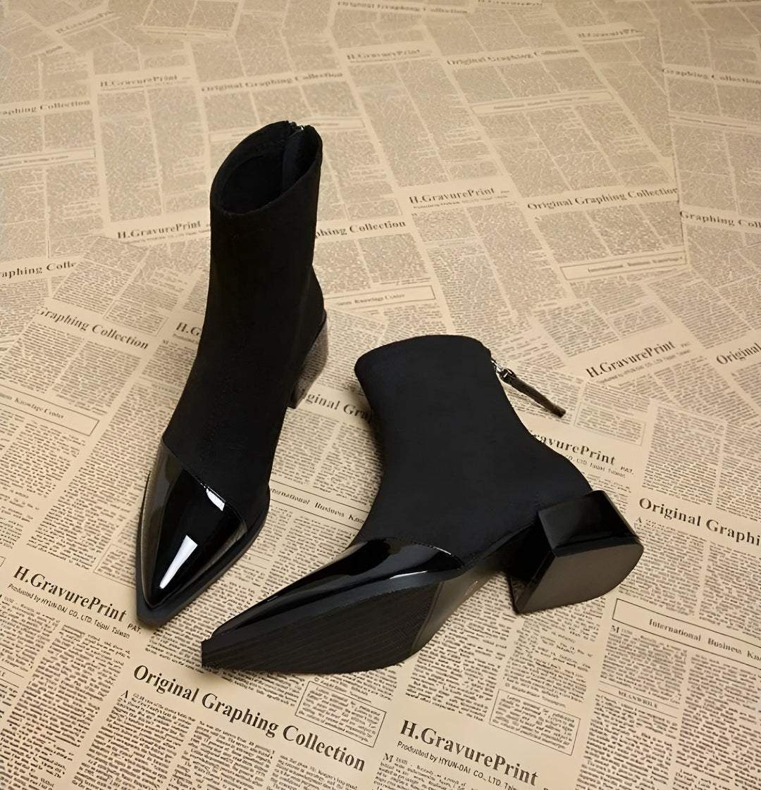 Felicity | Dames Winter Enkellaarsjes met Blokhak