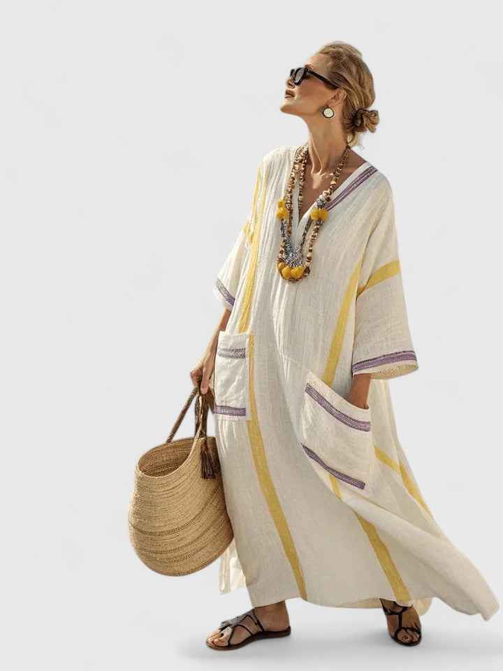 Dakota | Dames Losse Maxi Jurk met V-hals