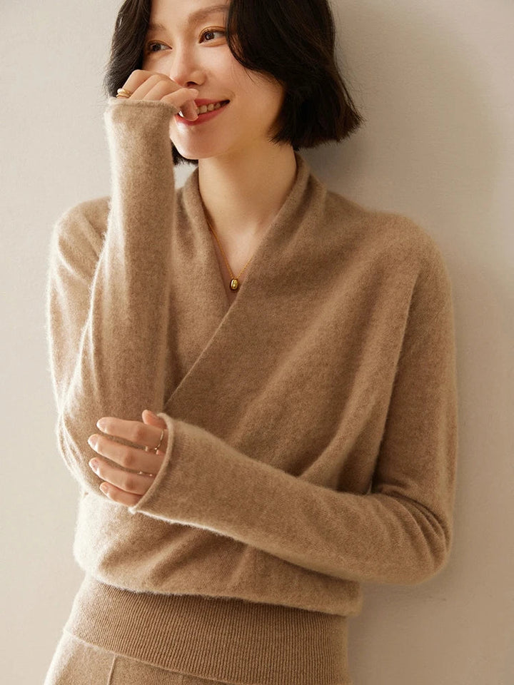 Elsa | Dames Elegante Wikkel- en Overslag Chic Trui