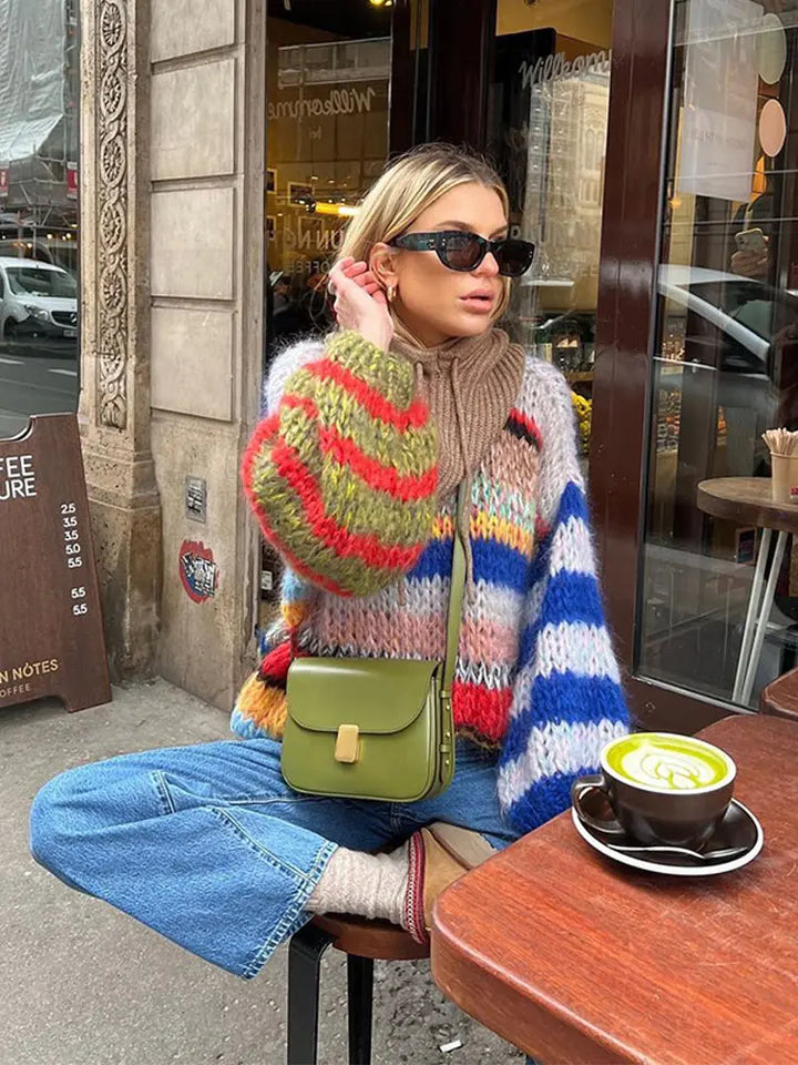 Stella | Dames Winter Multicolor Gebreide Trui