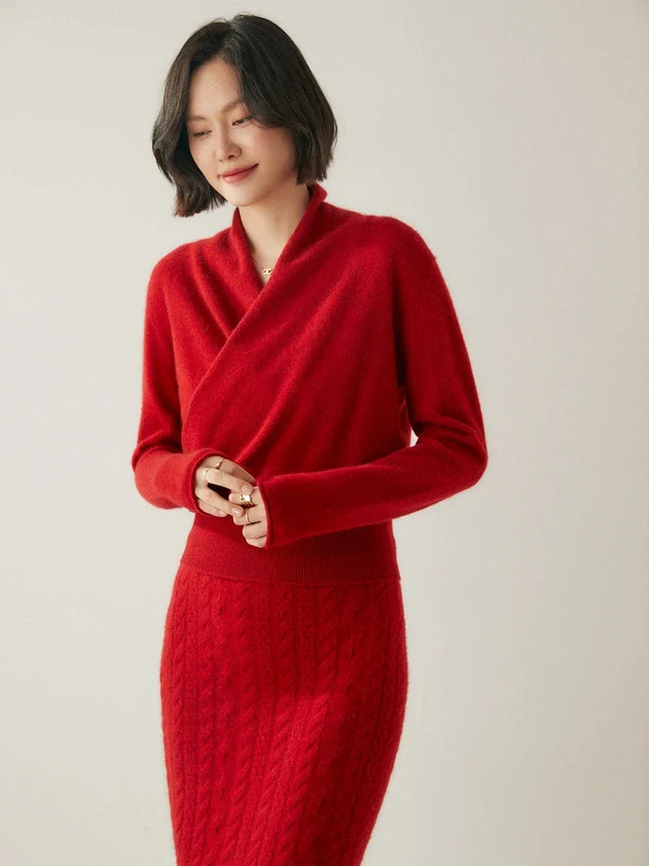Elsa | Dames Elegante Wikkel- en Overslag Chic Trui