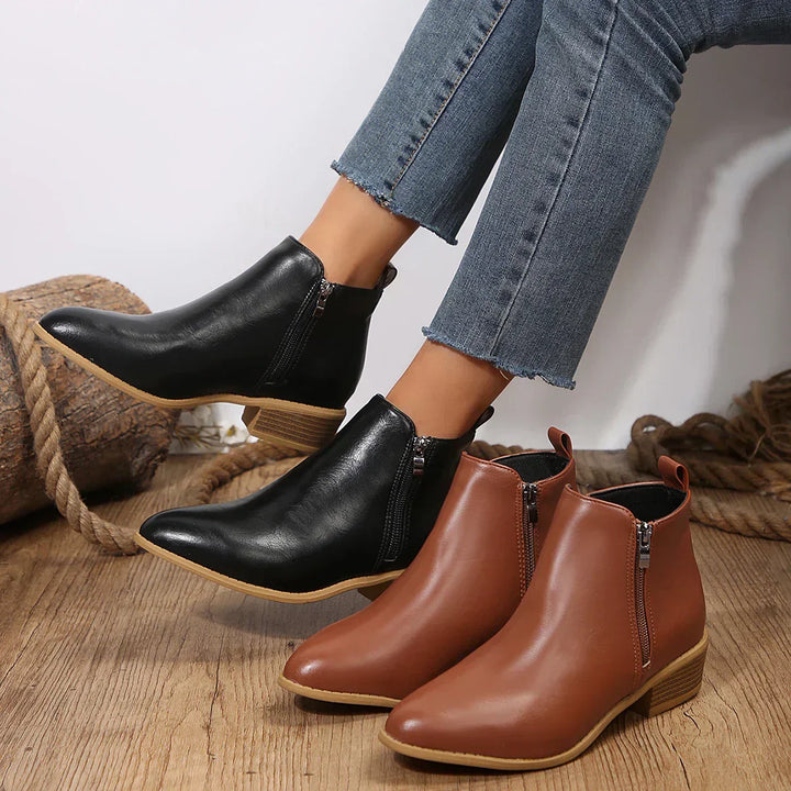 Eliza | Dames casual comfortabele enkellaarsjes met rits