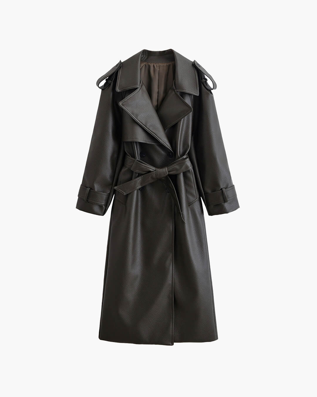 Athena | Dames Lange Winter Trench Leren Jas