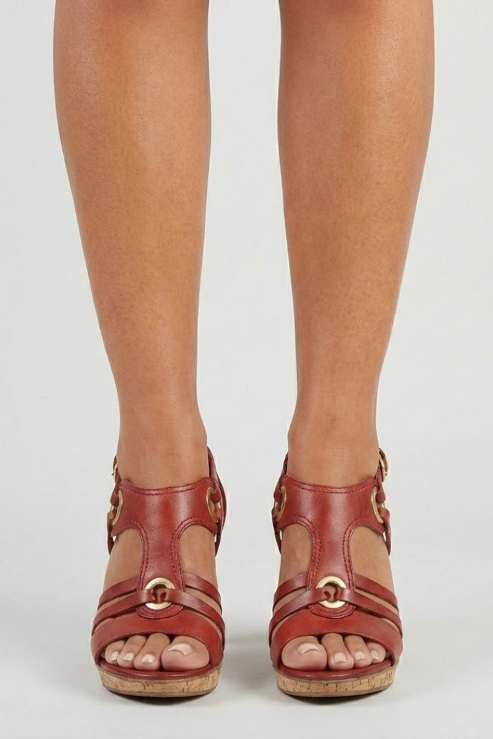 Leila | Dames Sandalen met Gesp en Structuurdetail