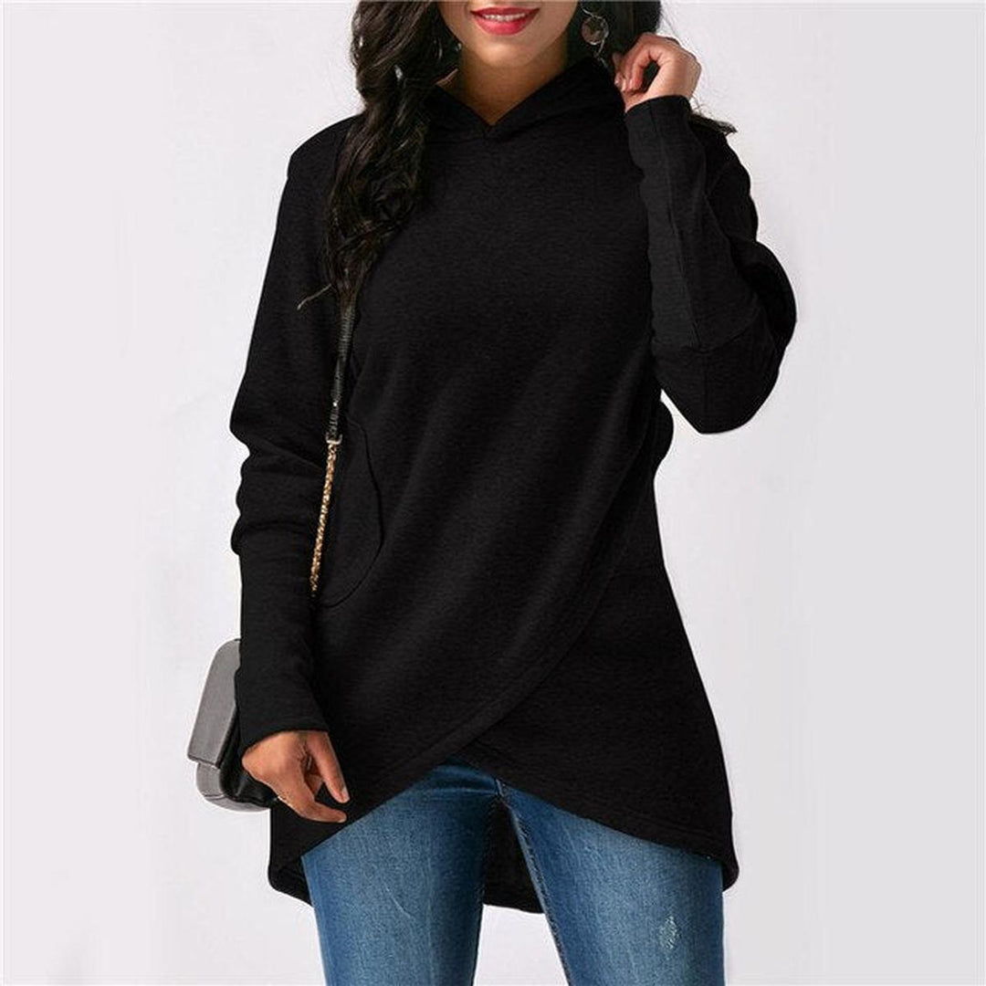 Samantha | Dames Hoodie met Asymmetrische Zoom en Lange Mouwen