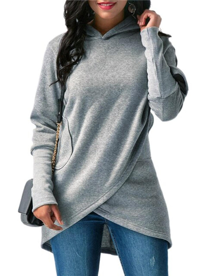 Samantha | Dames Hoodie met Asymmetrische Zoom en Lange Mouwen