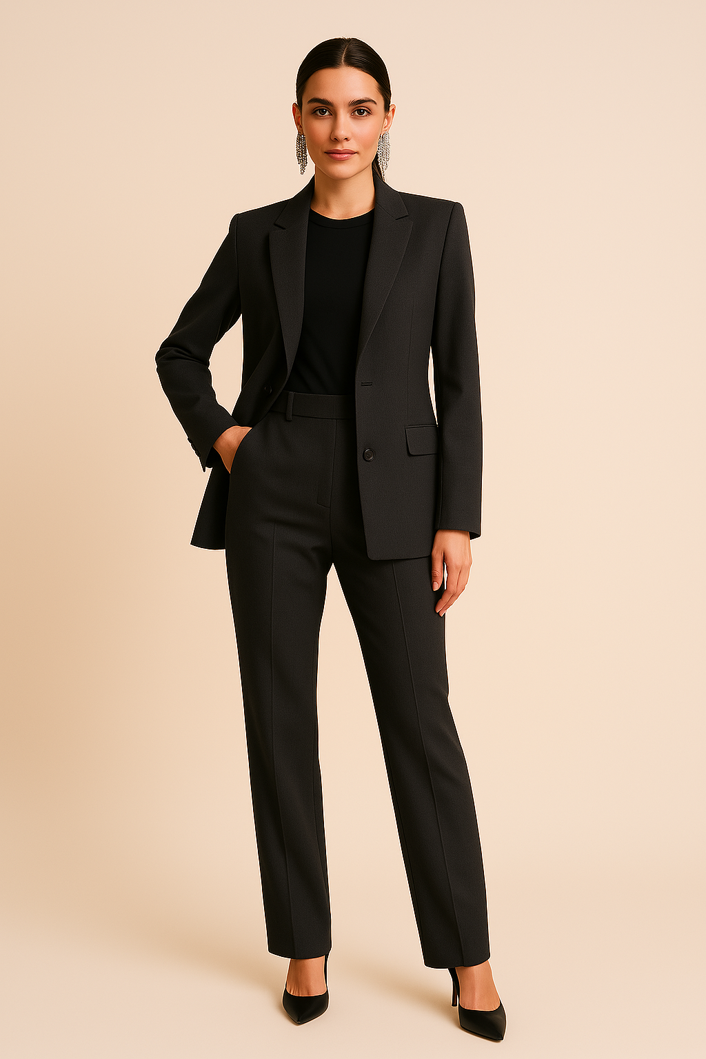 Athena | Dames Tailored Blazer met Plissé Broek Set