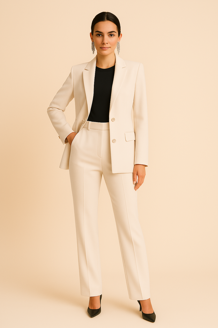 Athena | Dames Tailored Blazer met Plissé Broek Set