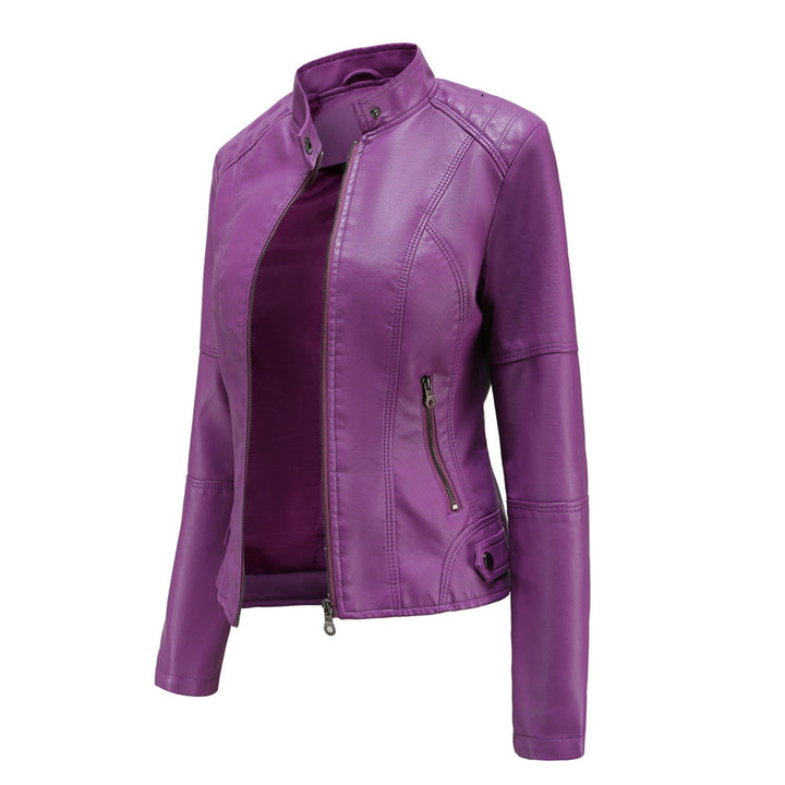 Jocelyn | Dames Klassiek Biker Jacket met Staande Kraag