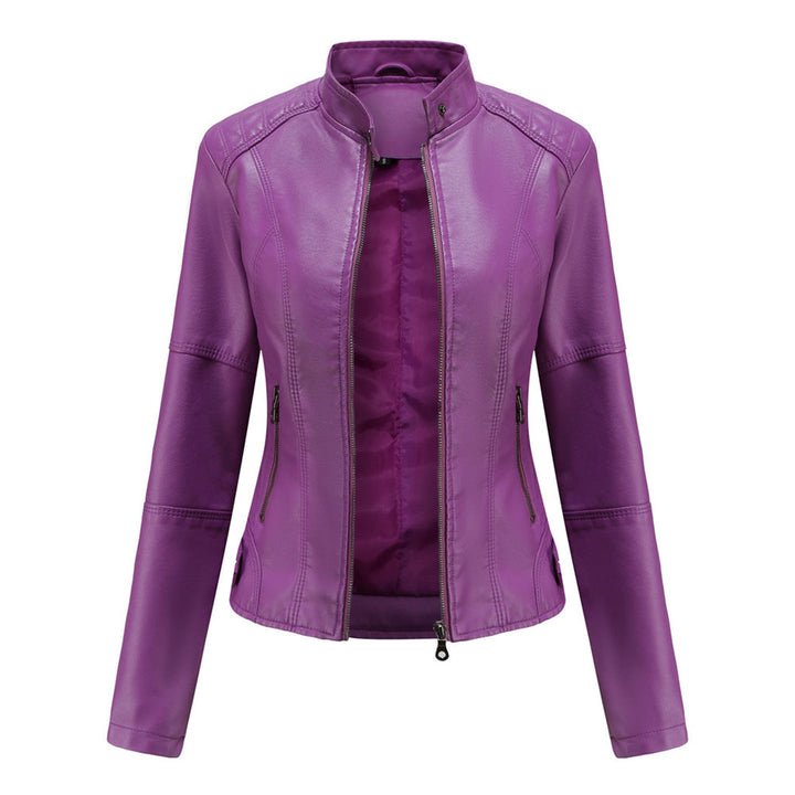Jocelyn | Dames Klassiek Biker Jacket met Staande Kraag