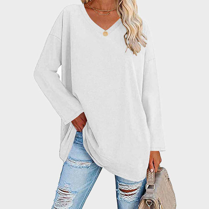 Andrea | Dames Oversized Top met V-Hals en Lange Lengte