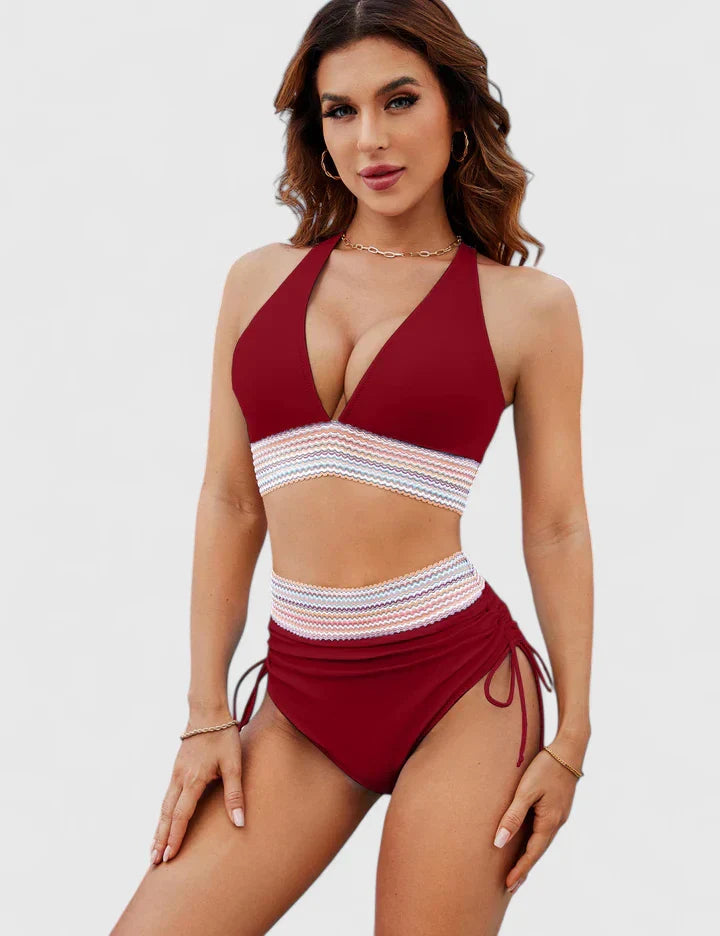 Faye | Dames Badpak met Hoge Elasticiteit en Cross-Front Design