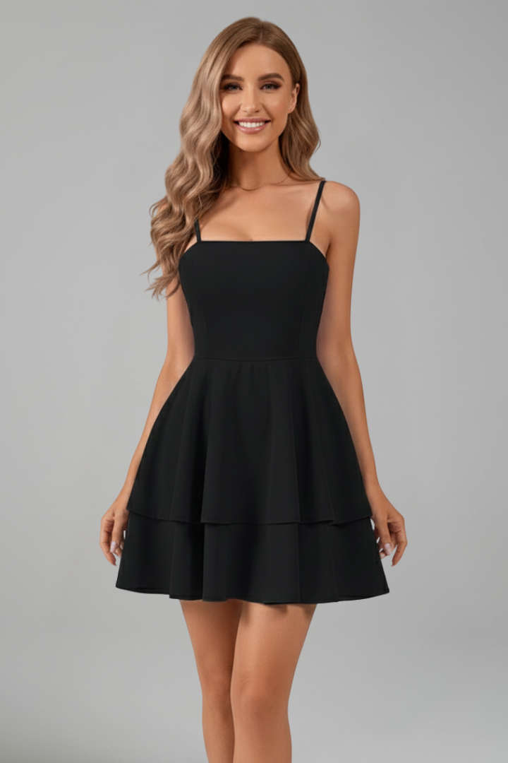 Brianna | Women’s Spaghetti Strap Flared Skirt Mini Dress