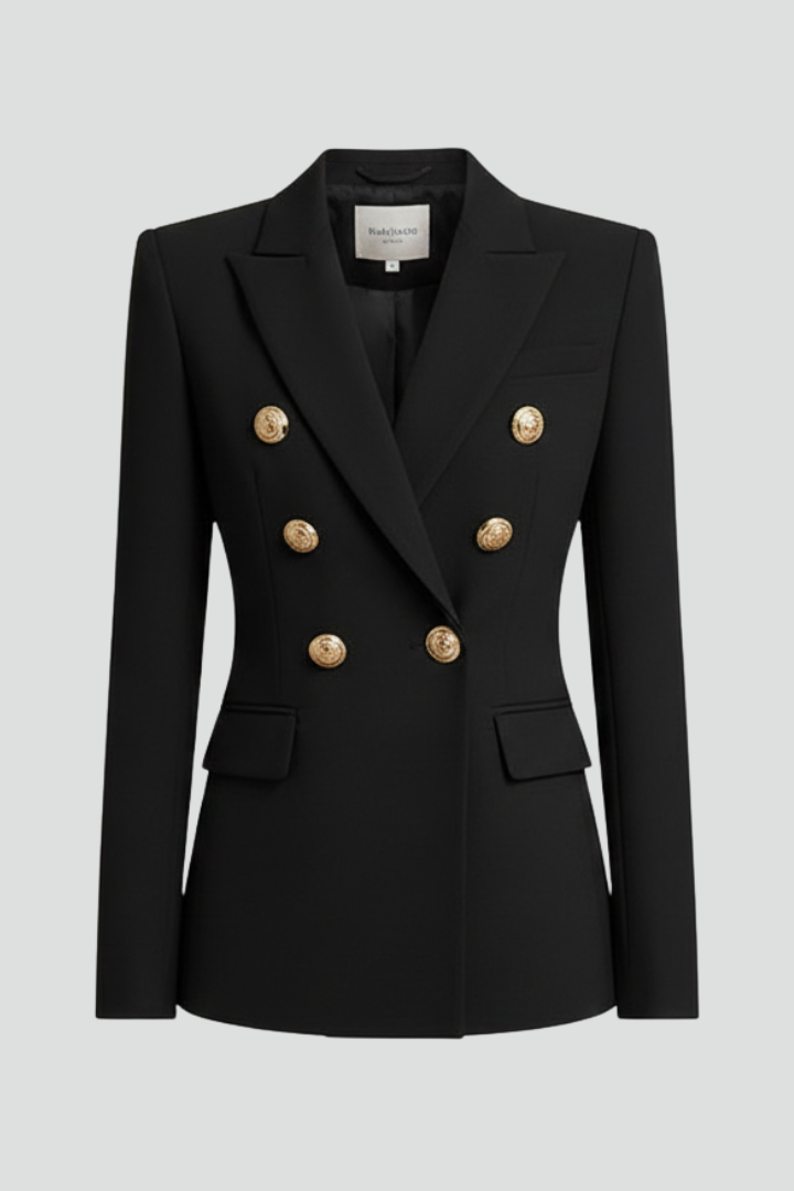 Jamie | Dames Dubbelrijige Blazer met Goudkleurige Knopdetails